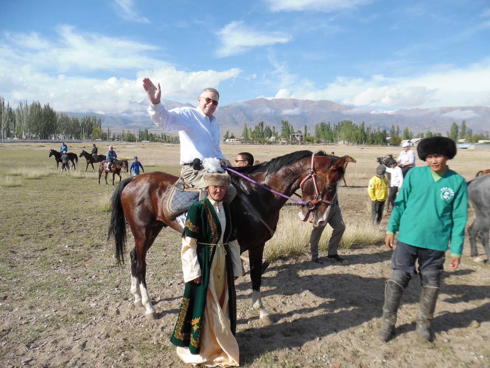 don on horse with kyrg nomads
